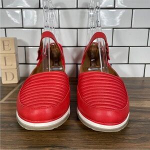 BareTraps Harmony Womens Size 9.5 Shoes Red Mary Jane Comfort Wedge Flats